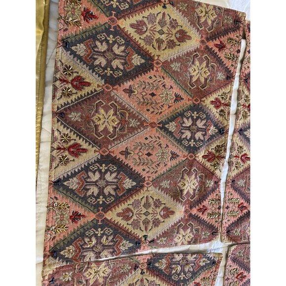 6 VTG Pier One Tapestry Moroccain Placemats Multicolor Beaded Bohemian Table Top - Picture 10 of 15